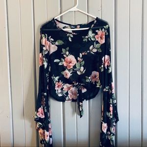 Womens Festival Floral See Through Top